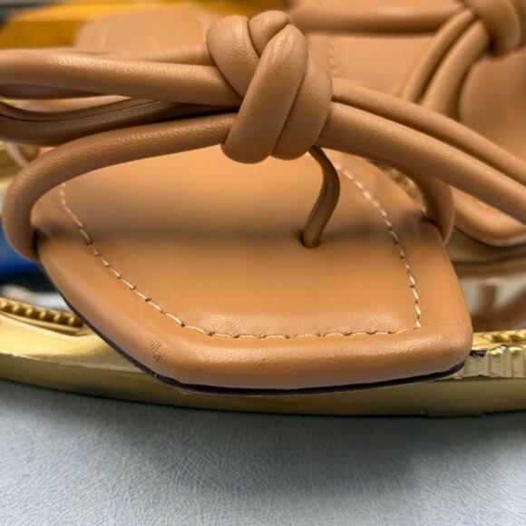 🆕 LOEFFLER RANDALL 🧿 NWOB Hadley Leather Bow Flat Sandals, Dune - Sz 6.5 B - Picture 12 of 14